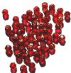 50 6mm Triangle Faceted Red with Antique Gold Coated Ends